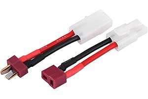 2Pcs / Set T Prise Femelle/Mâle à Mâle/Femelle Compatible avec Tamiya Adaptateur Câble 14 AWG Fil RC Accessoire