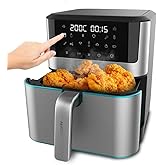 Cecotec Freidora de Aire sin Aceite de 8 L Cecofry Supreme 8000 Air Fryer. 1800 W, Panel Táctil, 30º-200 ºC, 10 Modos Preconf