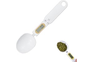 QNENEAM Balance à Cuillère Doseuse, Cuillère Numérique Précision 0,1g à 500g avec Écran LCD, 4 Unités de Mesure (g, oz, gn, ct), Balance Multifonction pour Cuisine, Médicaments, Thés, Épices et Plus