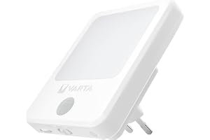 VARTA Lampka nocna do gniazdka z czujnik ruchu LED Motion Sensor Plug Light | płynna regulacja jasności, 3 m zasięg, 120 stopni, automatyczne wyłączanie, wtyczka UE, 230 V, solidna, trwała obudowa
