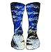 Produktbild AHENANY Outdoor Sports Men Women High Socks Stocking oil painting full moon mountains oil painting full moon mountains starry night small clouds snow mountain Tile length 19.7"(50cm)