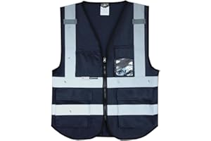 Salzmann Chaleco de Seguridad - Chaleco de Trabajo Multibolsillos - Hecho con cinta reflectante 3M