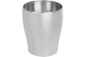 mDesign corbeille à papier en acier inoxydable – poubelle salle de bain idéale pour toute pièce – poubelle cuisine ronde aussi pour le bureau ou la chambre à coucher – argenté mat