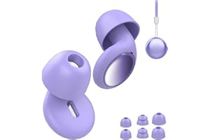 VKROBAG Tapones Oidos Ruido Dormir, Tapones Oidos Cancelacion de Ruido de 35dB, Ear Plugs de Silicona Suave y Flexible Para Dormir, Concentración, Tapones de Silicona Reutilizables Ultra con 4 Puntas, Morados