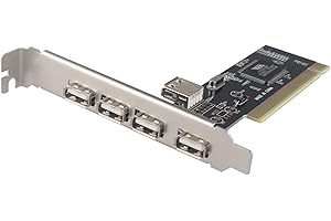 HALJIA 5 Ports USB 2.0 PCI Card Adapter USB 2.0 HUB Converter Adapter to 480Mb/s PCI Expansion Card for PC Desktop Computer