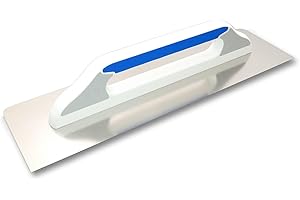 DEWEPRO® Frattazzo Svizzera - Spatola Lisciante - Cazzuola per Intonaco - Acciaio Inossidabile 480x130mm - Con Angoli Arrotondati su un Lato - Manico di Alta Qualità a 3 Component