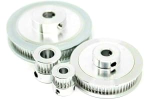 MAKERSMATE GT2 6mm Timing Belt Aluminium Drive Pulleys - 16 20 30 36 40 60 80 Tooth - 5mm to 12mm Bore (60 Tooth - 5mm Bore)