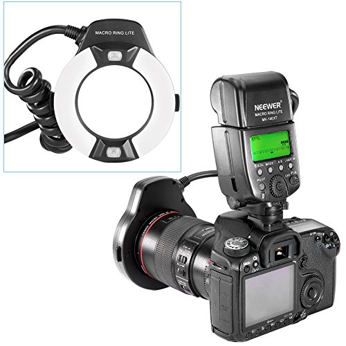 Neewer Flash Macro    Anneau Lumi  re Avec LED AF Lampe D assistance Pour Canon E-TTL TTL Appareil Photo EOS 5D Mark II  6D 7D 70D 60D 60Da 700D 650D 600D 400D 350D 300D 100D 1000D 1100D