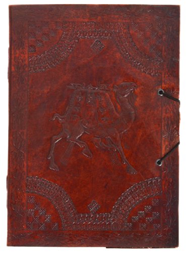 Notizbuch Gusti Leder „Francis“ DIN B5 Echtes Leder | Handgeschöpftes Papier Nachfüllbare Seiten | Recyclebar | Traditionelles Lederaccessoire Blanko Motiv – Kamel – P16 - 7