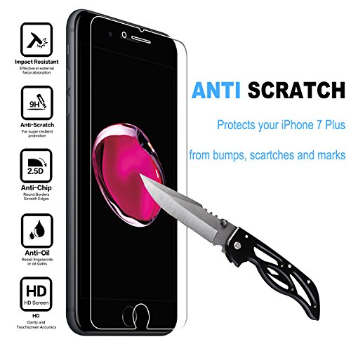 NEARPOW  3 Unidades  Cristal Templado iPhone 7 Plus iPhone 8 Plus  iPhone 7 Plus iPhone 8 Plus Protector de Pantalla Vidrio Templado  9H Dureza   Sin Burbujas   Alta Definicion 