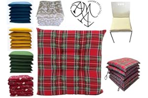 Generico CUSCINI PER SEDIA COPRISEDIA TRAPUNTATI MORBIDONE CONFEZIONE 6 PEZZI CON LACCETTI COORDINABILI CON LA LINEA AMA (TARTAN SCOZZESE)