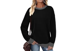 NobSuit Sweatshirt Damen Einfarbiges Langarmshirt Rundhals Damenpullover Oberteile Casual Pullover Essentials Für Frauen Winter T-Shirt Herbstshirt