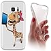 Price comparison product image Samsung S7 G930 °F Soft Case for Samsung Galaxy S7 G930 °F Cover Backkover Tpu Soft Case for Samsung Galaxy S7 G930 °F 1047 Giraffe Animiert Braun Pink