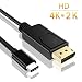 Produktbild Philonext USB C to DisplayPort Cable (4K@60Hz), (5.49t/1.8m) USB 3.1 Type C (Thunderbolt 3 Compatible) to DP Cable for 2016 MacBook Pro, MacBook 12", ChromeBook Pixel, Samsung Galaxy S8/S8 Plus