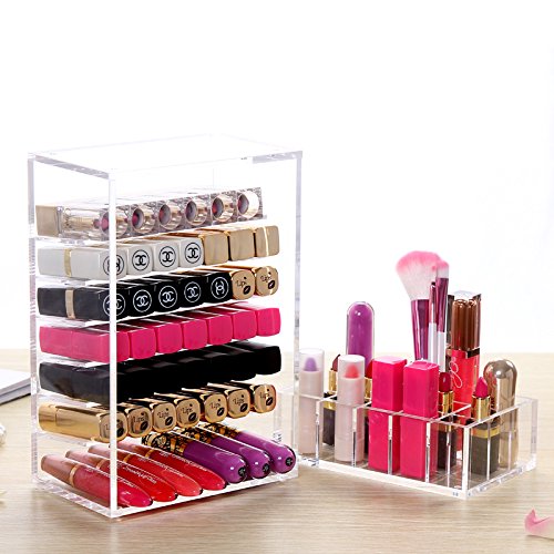 Lippenstiftständer für ca. 60 Lippenstifte Nagellackständer Mascaraständer Kosmetikständer Kosmetikaufbewahrung Lippenstifthalter Ständer Acrylständer Aufbewahrungsbox von der Marke MyBeautyworld24 - 6