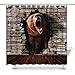 Produktbild TGSCBN Bear Coming Out Brick Wall Home Bath Decor, Animal Art Polyester Fabric Duschvorhang Bathroom Sets 69 X 72 Inches Hot3043