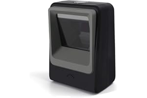 Alacrity 8200 Series Handsfree 2D 1D Wired Barcode Scanner, Omnidirectional Desktop Bar Code Reader with USB Cable, Capture Barcodes from Mobile Phone Screen, Black