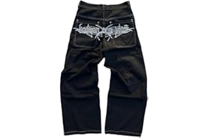 ORANDESIGNE Y2K Jeans Uomo Larghi Pantaloni Cargo Men's Jeans Hip Hop Pantaloni Larghi Denim Pantaloni Pantaloni a Gamba Larga Streetwear