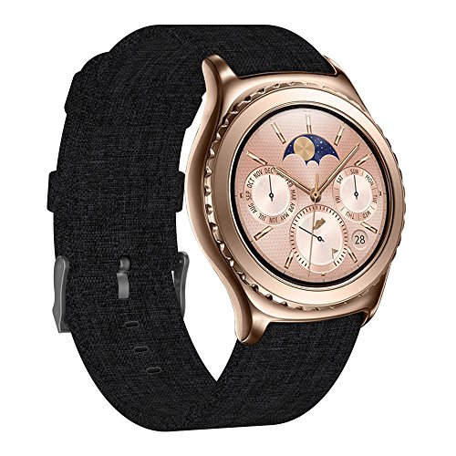 FUNKID Compatible para Smartwatch Pulseras Lona Tela Band 22mm para Muchas Correas de Relojes Deportivos