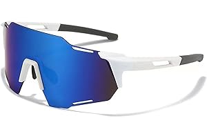 YQBFTC Lunette de Soleil Sport Polarisée, Anti UV 400 Lunette de Cyclisme Polarisées, Unisex Lunette Velo Route Pour Sport, Lunette de Cyclisme Coupe Vent et Anti Buée pour Conduite, Golf, Ski