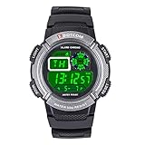 Jungen Digitaluhren, Jungen Kinder Uhr Mädchen Jungenuhr Wasserdicht 5ATM Sportuhren Digital Armbanduhr Uhr mit Wecker/Stoppuhr, Datum & Woche und Kalender,Nachtlicht Outdoor Sports Uhren (Grau)