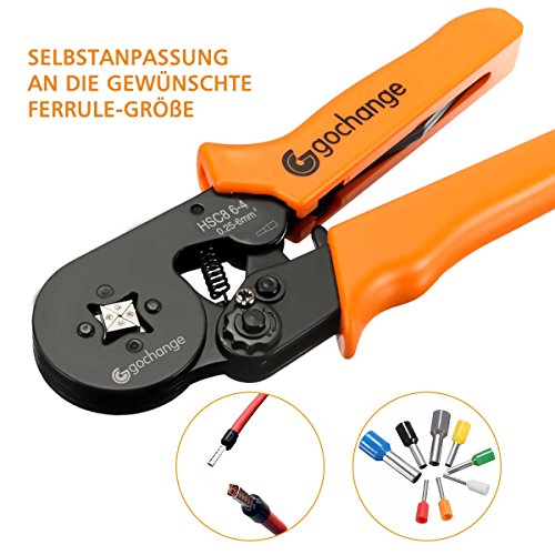 800 Stecker Crimpzange Set, GOCHANGE Zwinge Crimper Zange mit 800 Aderendhülsen Kabelschuhe Tool Kit, 0.25-6.0mm Crimpwerkzeuge für isolierte unisolierte Aderendhülsen Ratsche Kabelschuhe - 4