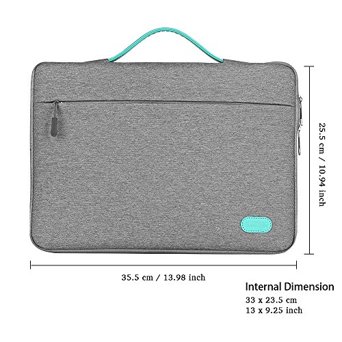 Ellitac® Laptophülle 13 Zoll 13,3 Zoll MacBook Pro Retina/12,9 Zoll iPad Pro, Microsoft Surface Pro 3 / 4, Laptop Schutztasche, Spritzwasserfest, Grau / Grün - 2