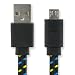 Produktbild subtel Datenkabel USB (2m) für LG G4 / G4 Stylus / G3 / G3s / G2 / G2 Mini / V10 / L70 / L90 / Leon / G Flex 2 / K10 / Spirit / Bello 2 / Nexus 5 (Micro USB auf USB A (Standard USB)) USB Kabel Ladekabel schwarz