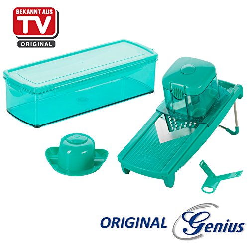 AKTIONSPREIS ORIGINAL Genius Speed Slicer Medium, Set 6tlg. Schneidgerät Hobel NEU Farbe Türkis