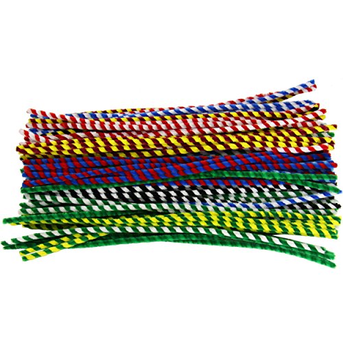Pfeifenputzer im 100er Pack ✓ Biegeplüsch-Set 50cm lang | Ø 9mm dick ✓ Pfeifenreiniger sind bunt gestreift ✓ herrliche Figuren mit dem Basteldraht basteln ✓ großer Bastelspaß mit Kindern beim Biegen vom Chenilledraht | trendmarkt24 – 22709 - 3