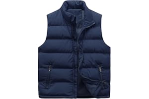 Allthemen Doudoune Gilet Sans Manches Homme en Hiver Veste Chaude Légère Manteau Epais de Couleur Unie