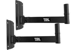 TEK audio PA Speaker Brackets, Universal Wall Mounts for DJ and PA Speakers 320mm (Long Brackets)