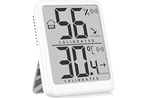 Antonki Room Thermometer Small Hygrometer Indoor Humidity Monitor Sensor, Digital Temperature and Humidity Meter Gauge for Home, Baby Nursery, Reptile, Greenhouse - Battery Included
