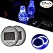 Produktbild Ralbay Untersetzer Auto Cup Halter Matte LED Solar Sensor Atmosphäre Blau Farbe Light Wasserdicht Getränke Pad Autodekoration Universal ( 2 Pack )