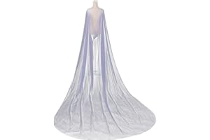 LUXYLEI Women's Wedding Cape 3 Meters Pearls Bridal Wraps Long Tulle Shoulder Bridal Cape for Bride Wedding Accessories