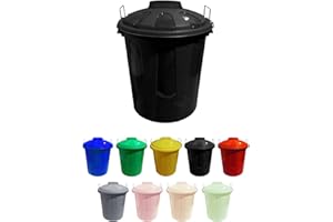 Jardin202 - Cubo Basura de plástico con Tapadera | Cubo almacenaje y reciclar (21 litros, Negro)