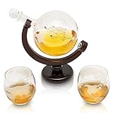 ✔ DAS SET - Ihr optimales Whiskey Set. Sie bekommen einen handgemachten Globe Dekanter Whisky als Premium Paket mit 2 passenden Whiskeygläser für Freiheitsliebende und Entdecker mit abgebildeter eingravierter Weltkarte. Sichern Sie sich Ihr handgemachtes Unikat.