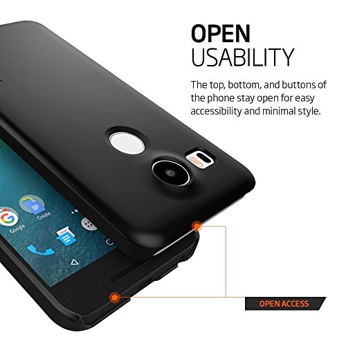 Spigen Thin Fit SGP11756 - Funda policarbonata para Nexus 5X  ajuste exacto  color negro