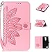 ZTE Zamx Pro/Z981 Case, ZTE Zamx Pro/Z981 Cover, Cozy Hut PU Leather Wallet Case for ZTE Zamx Pro/Z981 Flip Case Bookstyle Cover Half of the lotus Pattern Solid Color Folio Shell PU Cell Phone Holster with Hand Strap Stand Function Credit Card Slots Magnet Closure Anti-Drops Dustproof Protective Shell for ZTE Zamx Pro/Z981 - Pink Lotus