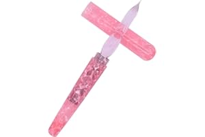 SIPLIV - Penna per calligrafia in resina, pennino in vetro, da viaggio, per firma aziendale e arte, colore: Rosa