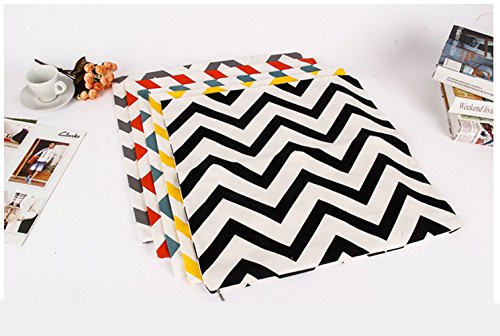 slemon® Kissenhülle Baumwolle Leinen Kissenbezug 45 x 45 Geometrische Schwarz und Weiß gestreift Wäsche Kissen Case Haus Decor Schwarz - 6