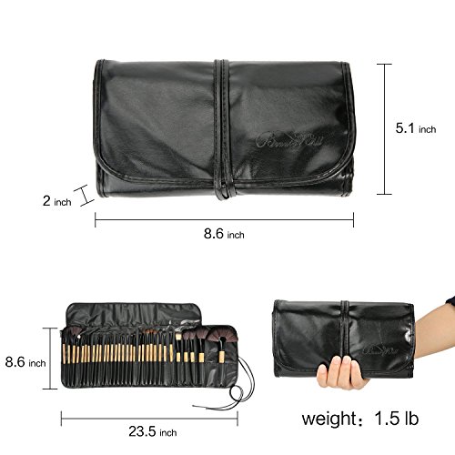 BeautyWill 32 Teiliges Make-Up Bürsten Set Professionelles Kosmetikpinsel für Augen Gesicht Lidschatten Eyeliner Foundation Rouge mit Beutel Bewaldet - 7