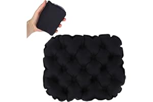 FADCAER Inflatable Seat Cushion,Portable Air Sitting Pad with Carry Bag,Moisture and Water Resistant Camping Chair,Portable Lightweight Travel Air Sitting Pad,Best for Camping,Bleachers,Glassing Pad (Black)