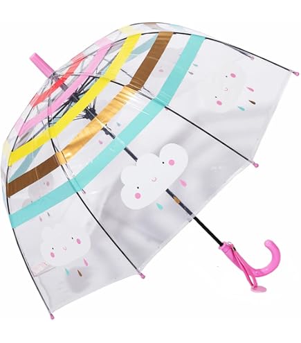 Parapluie Licorne Pour Enfant 64 Cm – Dôme Transparent, Poignée Adaptée, Sécurité Pointes Arrondies