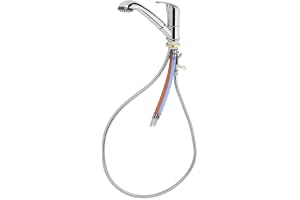 Kall-varm vattenkran blandare keramisk kama med utdragbar dusch Julia Ø 33 mm krom campingkran för husbil husvagn