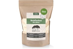 AniForte Flocons de Riz pour l'alimentation Crue 1kg - Complément Barf pour Chiens