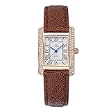 Damen Luxus Marke Uhr Damen Fashion Casual echtes Leder Uhren weiblich Casual Armbanduhr Gold Braun