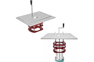 YUNSEITY Kit di Sollevamento del Router, Sistema di Sollevamento del Router in Metallo con Piastra di Inserimento del Tavolo del Router, Bloccaggio a 4 Ganasce, Accessori per la Base di (Argento)