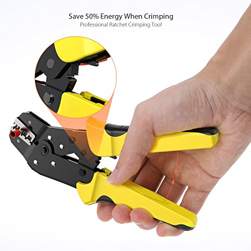 Meterk Professional Wire Crimpwerkzeug, Engineering Ratchet Anschluss Crimpzange, Stiefelringe Crimper, Anschlussklemmen 24-10AWG, 0.25-6 mm² JX-06WF - 8