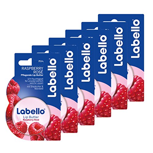 Labello Lippenpflege Lip Butter Himbeere, 6er Pack (6 x 16,7 ml) - 6